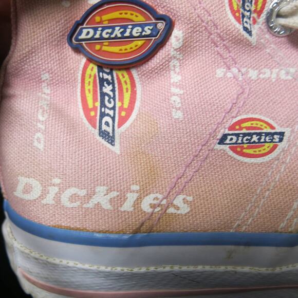 DICKIES High Top Canvas Print Tennis Shoes Sneaker Size 4 Girls Lace Up Pink Y2K - Picture 10 of 13